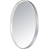 ET2 Mirror 22W 1 LED Oval Mirror 23.75 Inch Wide by 29.5 Inch High with Brushed Aluminum Finish