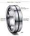 Tungary Jewelry 8mm Mens Tungsten Carbide Wedding Band Engagement Groove Blue Line High Polish Size 7-14