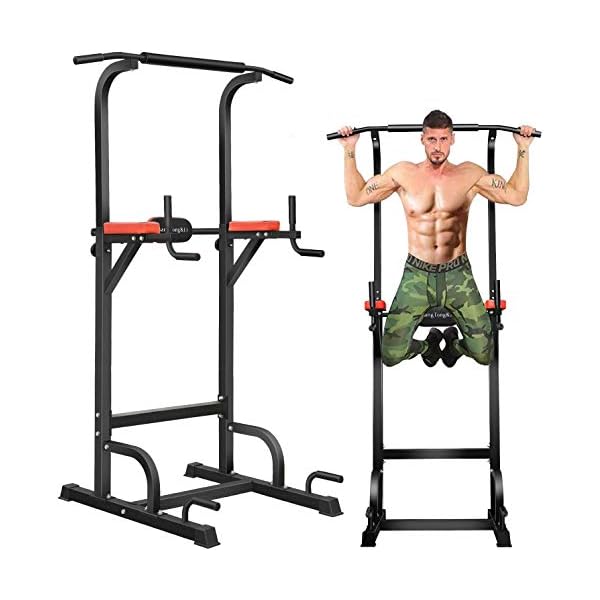 BangTong&Li Power Tower, Pull Up Bar Dip Station/Stand for Home Gym Strength Training Workout Equipment