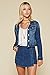 Trend Director Women's Boho Blue Denim Side Buttons Closure High Waisted Mini Denim Skorts/Wrap Skirt Shorts (Large)