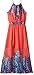 Amy Byer Girls' Big Feather Print Maxi Dress with Self Belt