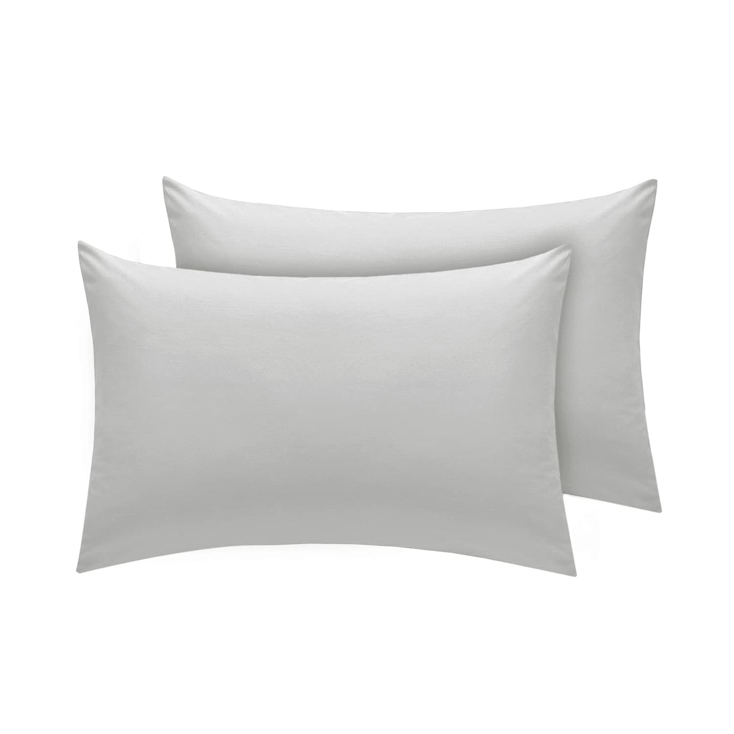 Divine Textiles Pair Of Polycotton House Wife Pillow Cases - Silver