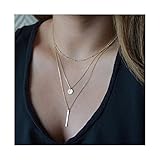 Ularmo Hot Fashion Women Bang Bang Multilayer Pendant Chain Statement Necklace