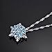 Snowflake Pendant Necklace,Haluoo 925 Sterling Silver Pendant Necklace Women Delicate Rhinestone Snowflake Pendant Chain Dainty Cubic Zirconia Romantic Lewelry Gift Xmas Gifts (Blue)thumb 1