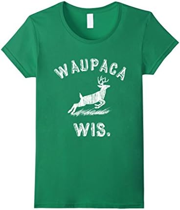 Womens Waupaca Wis Deer T Shirt Medium Kelly Green