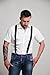 JINIU Elastic Men's Business and Dress Suspenders Dressy Drop Clips Go Upscale with X back Leather Construction Black