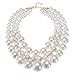 Fashion Jewelry Multi Strand Simulated Pearl Resin Chain Collar Choker Statement Necklace Costume Jewelry Necklaces for Women