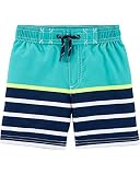 Carter's Boys' Toddler Swim Trunk, Turquoise Stripe, 3T