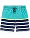 Carter's Boys' Toddler Swim Trunk, Turquoise Stripe, 3T