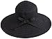 Toppers Womens UV Protective Summer UPF 50+ Wide Brim Sun Hat Beach Hat Black