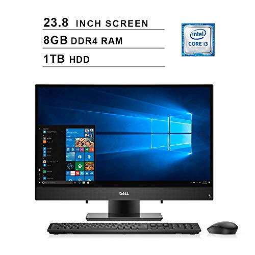 2019 Dell Inspiron 3000 23.8 Inch Full HD Touchscreen All-in-One Desktop (Intel Core i3-7130U 2.7GHz, Dual Cores, 8GB DDR4 RAM, 1TB HDD, WiFi, Bluetooth, HDMI, Windows 10) (Black)