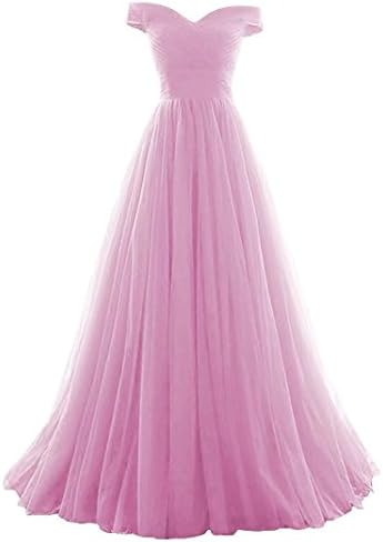 Women's Long Off-Shoulder Princess Tulle Evening Dress