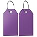 Shacke Large Luggage Tags (2pcs) with Privacy Cover and Steel Loops (Purple)