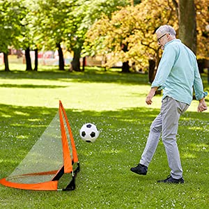Win SPORTS Pro Foldable Pop Up Soccer Goal - 2 Portable Soccer Nets