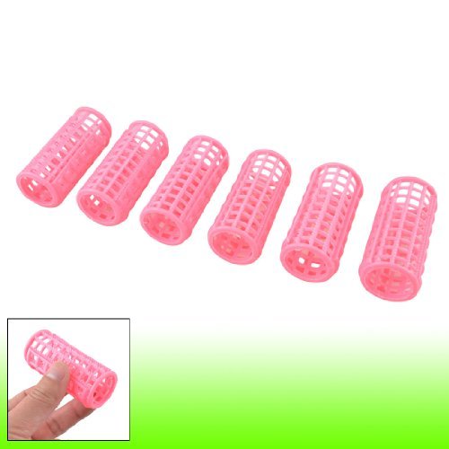 DealMux Plastic Ladies Curling Tool Hair Styling Roller Curler Hairdressing 12 Pcs Pink