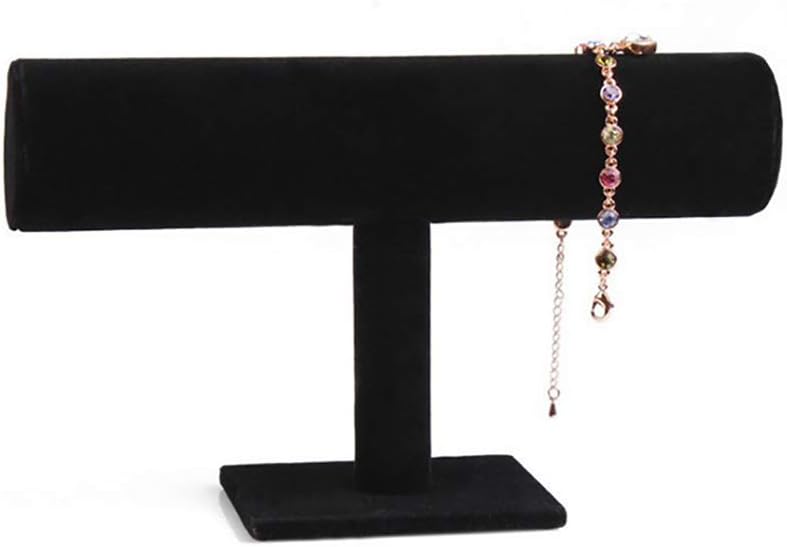 Jewelry Display Stand Velvet T-Bar Bracelet Necklace Watch Bangle Organizer Rack for Home Store Organization