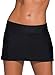 EVALESS Women's Solid Black Waistband Skirted Bikini Bottom Swimdress Medium Size