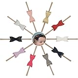 Ncmama 10Pcs Baby Girls Nylon Headbands Hair Bows Elastic Bands Newborn Infant Toddler Hairbands
