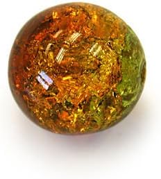 UnCommon Artistry Czech Glass Druk Round Beads 8mm Crackle Tropical Topaz (25)
