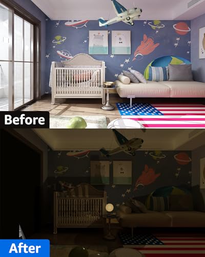 Sumobaby Blackout Curtains for Bedroom Portable 42"x60",No Drill Black Out Shades with Upgraded Hook&Loop Tapes,100% Blackout Window Cover,Thermal Insulated Blinds for Bedroom,Nursery(1 Panel,Black)