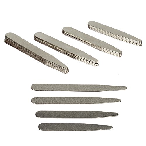 Johnson & Smith Premium Stainless Steel Metal Collar Stays for Men, Rust-Free Dress Shirt Collar Stiffeners, Includes 2.25â€, 2.5â€, 2.75â€ & 3â€ Tabs (40 Pack)