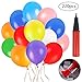 Coceca 220pcs 12 inches Assorted Color Party Balloons with Hand Held Air Pump and Balloon Clip
