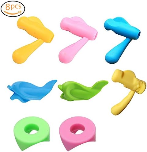 Pencil Grips,XQFI Kids Silicone Handwriting Correction Device Pencil Grips for Kids Handwriting Tracing Fish Dolphin Writing Training Grip Holder Pen Claw Aid Finger Grip for Kids Preschooler