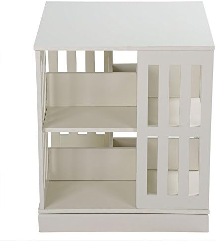 Rotating Bookshelf Revolving Bookcase Swivel Book Display Case Cube End Table