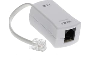 InstallerParts DSL Modem Phone Filter - for Interference Elimination and Static Noise Blocker | for Answering Machine, Fax Machine, Telephones Landline Cordless | Single Pack, White