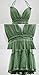 R.Vivimos Womens Summer Halter Deep V Neck Sexy Patchwork Mini Short Dresses (X-Large, Green)