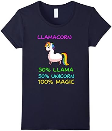 Women's Llamacorn T-Shirt - Cute Llama &amp; Unicorn Shirts  Small Navy