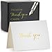 Thank You Cards - Set Of 100 White Thank You Notes In Gold Foil Embossed Lettering And Matching Bulk Envelopes - Perfect For All Occasions Including Weddings, Bridal Showers And Baby Showers
