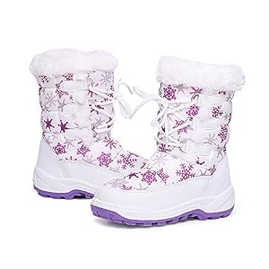 Image of DRKA Boy's and Girl's Toddler Snow Boots with Fur Lined, Waterproof and Non-Slip Winter Boots for Toddlers and Little Kids(KT920-wte-25)