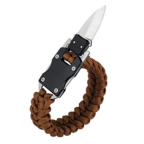 Paracord Knife Bracelet Survival Cord Bracelets, Emergency Tactical EDC