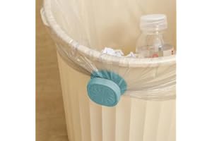 Trash Bag Clips Tuck Buckle Rotating Non-Slip Cinch Plastic Liner Wrap Holder for Kitchen Office Bathroom Waste Bin, Grey