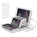 Faster Charging Station,Hometall 5-in-1 Multiple Phone Dock Stand with 4 USB Ports(2 Micro USB,2 Apple Cables) and 1 QI Wireless Charging Pad,Compatible Samsung, iPhone, Ipad (Grey)