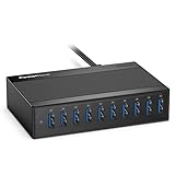 PowerBear 10 Port USB Wall Charger [60W] USB Charging Station 2.4 A Charge for iPhone, iPad, Samsung, LG, HTC & More - Black [24 Month Warranty]