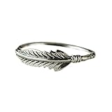 Antique Jewelry Solid Sterling Silver Feather Ring Stacking Rings Bride Wedding Valentine's Festival Gifts for Boyfriend Girlfriend (US Size)