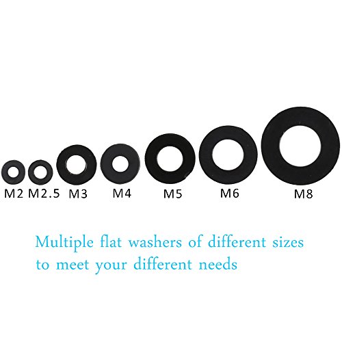 image for Plastic Flat Washer MANYEE 350pcs Insulating Flat Round Nylon Spacers 