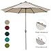 Abba Patio 9ft Patio Umbrella Market Outdoor Table Umbrella with Auto Tilt and Crank for Garden, Lawn, Deck, Backyard & Pool, 8 Sturdy Steel Ribs, Beige