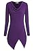 Bepei Women Blouses Cowl Neck Slimming Long Sleeves Tunic Tops Side Slit Shirt