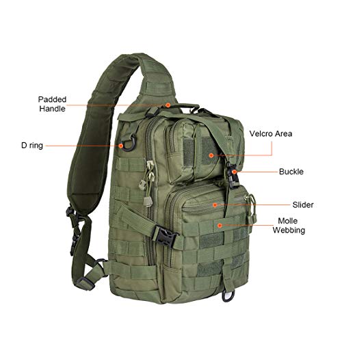 Hopopower Tactical Sling Bag Pack Small Military Rover Crossbody