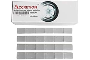 ACCRETION 1/2 Oz, 0.5 Oz, 90oz(180pcs), Grey, Wheel Weights. USA Made White Tape, Easy to Peel. Low Profile, 5.6 Lbs.
