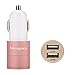 Meagoes Fast USB Car Charger Adapter (4.8A/24W), with Dual Smart Ports for Apple Iphone 8/X/Plus/7/6s, Ipad Pro/Mini, Samsung Galaxy S9/S9+/S8/S8+/S7/S6/Note 8, LG, HTC, Google, Moto, More -Rose Gold