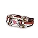 Fashion Plaza Women Girls Ceramics Bead Flower Engraved Triple Leather Bracelet L97