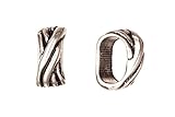 8pcs wave thread antique silver-plated Licorice leather cord charm fits 10x6.5mm cord, 13.6x10.7mm