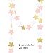 MOWO Paper Garland Twinkle Star Pink Gold Glitter and White 3'' Circle Decoration 2pc 20 feet in Total