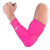 COOLOMG Combat Basketball Pad Protector Gear Shooting Hand Arm Elbow Sleeve Adult/Child, Pink, Large