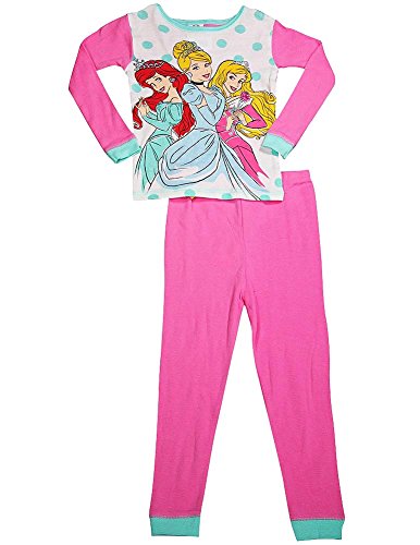 Disney Princess - Big Girls Long Sleeve Disney Princess Pajamas, Pink, White, Aqua 38289-10