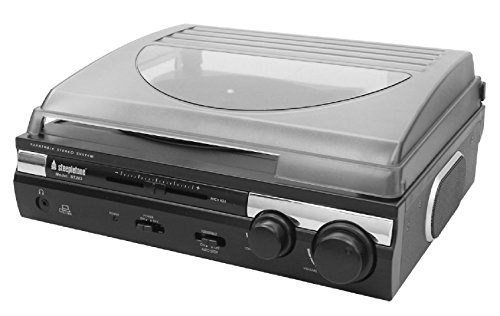 Steepletone 3 Speed Vinyl Record Player/Turntable (33.3/45/78rpm) with Pitch & Tone Control